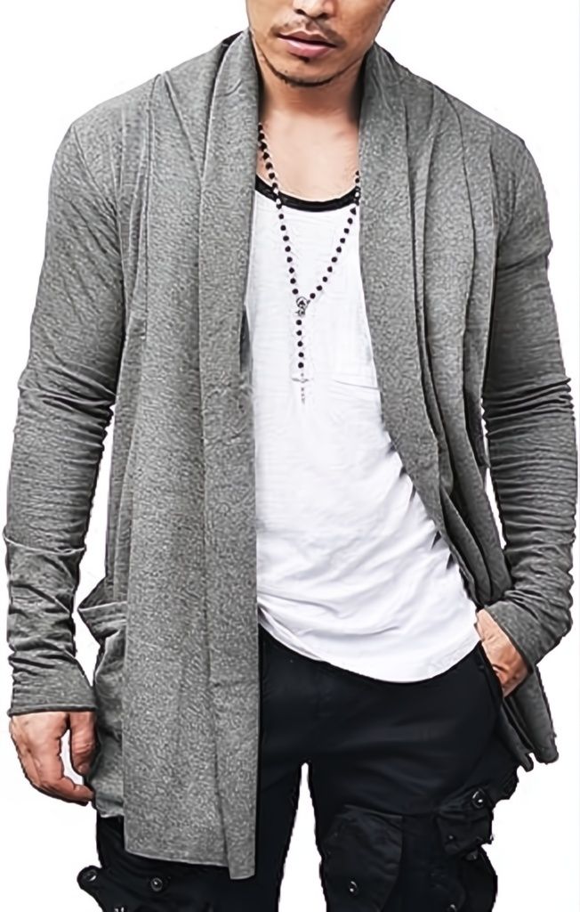 Men Straight Full Sleeve Grey Shrug