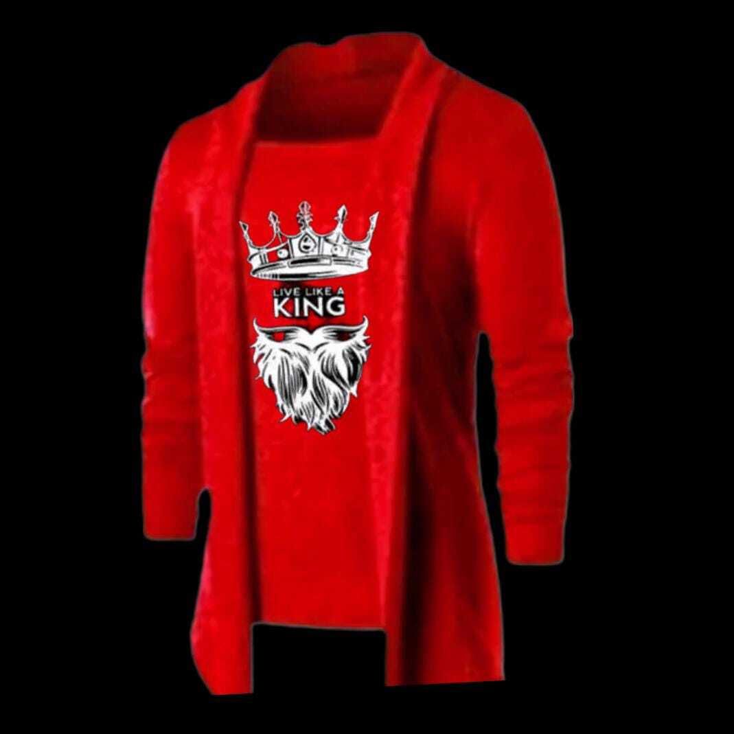Men Full Sleeve Red Shrug-image-32