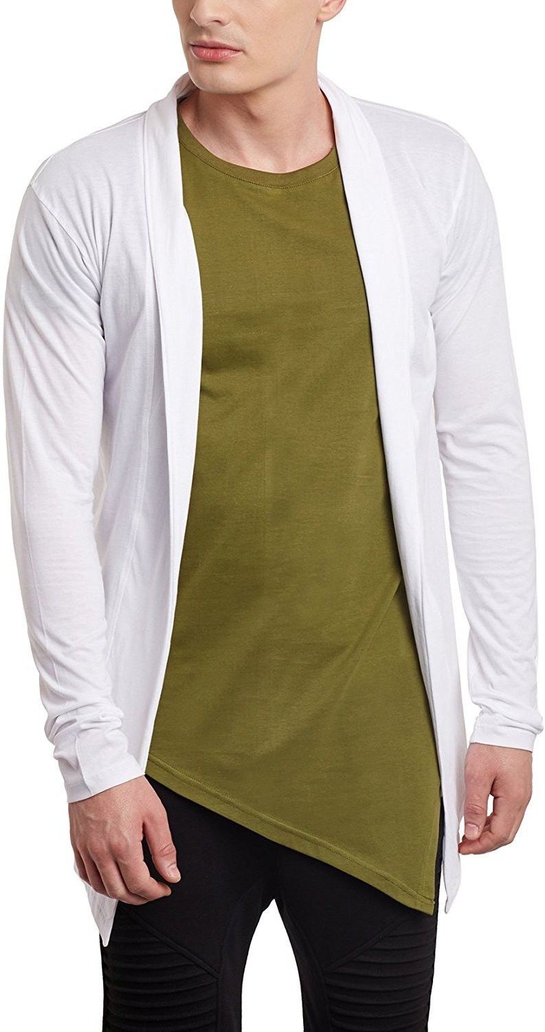 Men Kimono Style Full Sleeve White Shrug