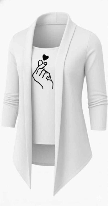 rd fashion Men Asymmetric Full Sleeve White Shrug-picture-31
