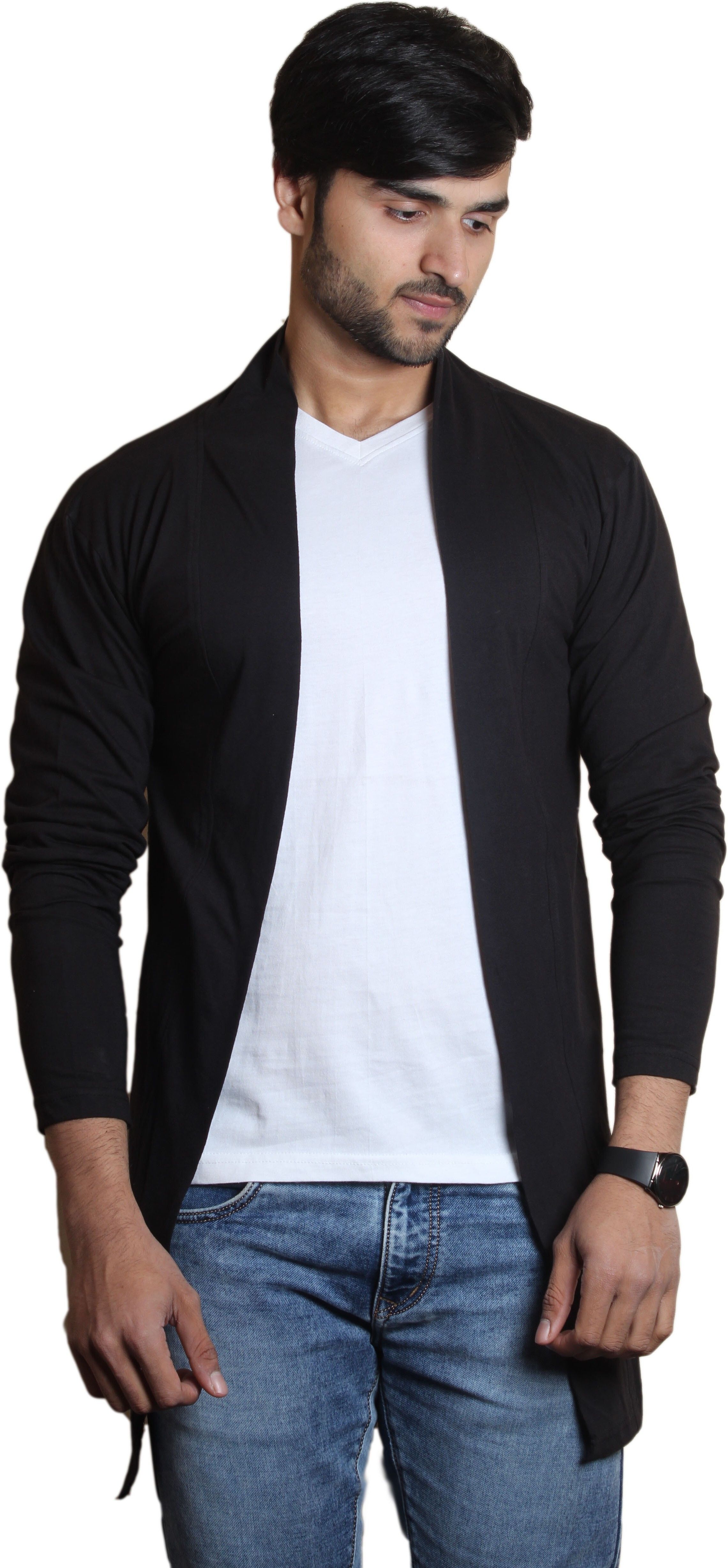 glampanda Men Solid Collared Neck Black Sweater-picture-21