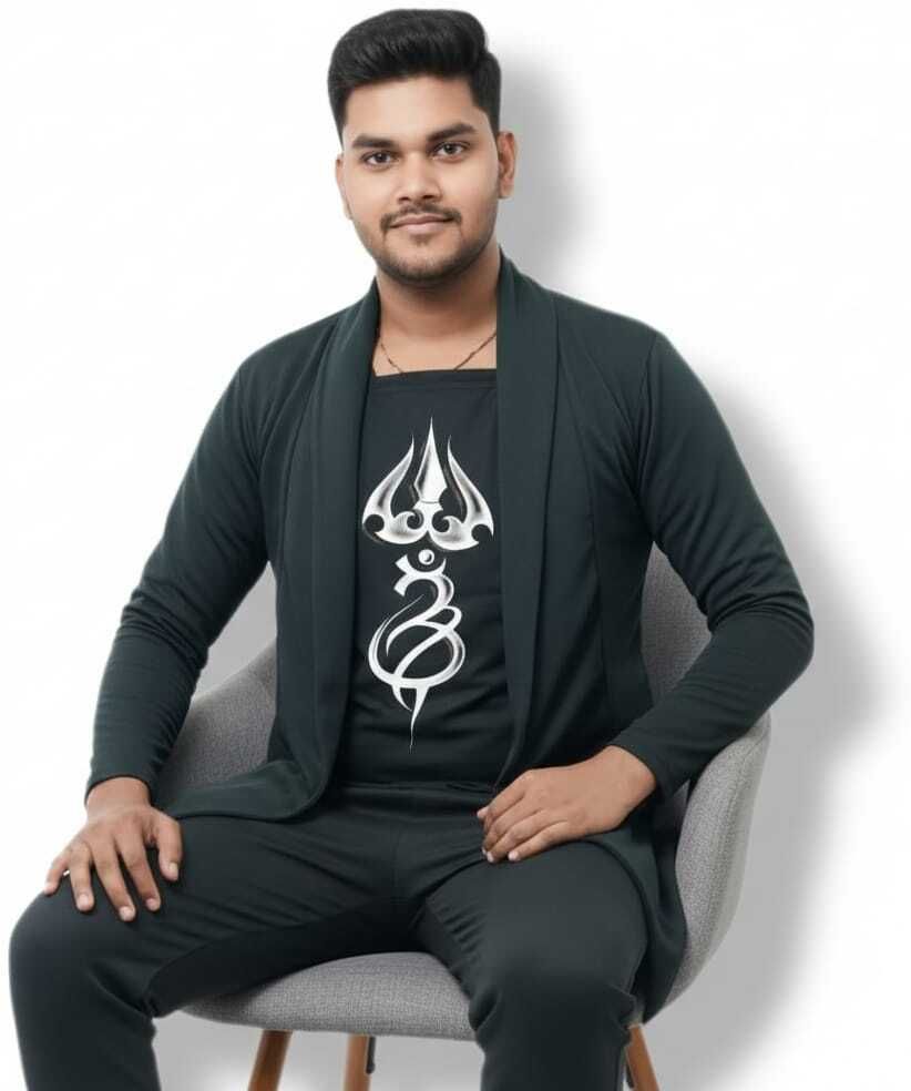 Men Straight Full Sleeve Black Shrug-image-13