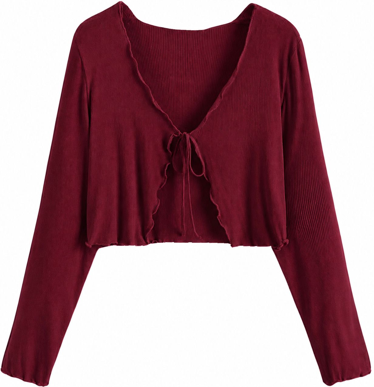 sasafaras Women Robe Style Full Sleeve Maroon Shrug-picture-31