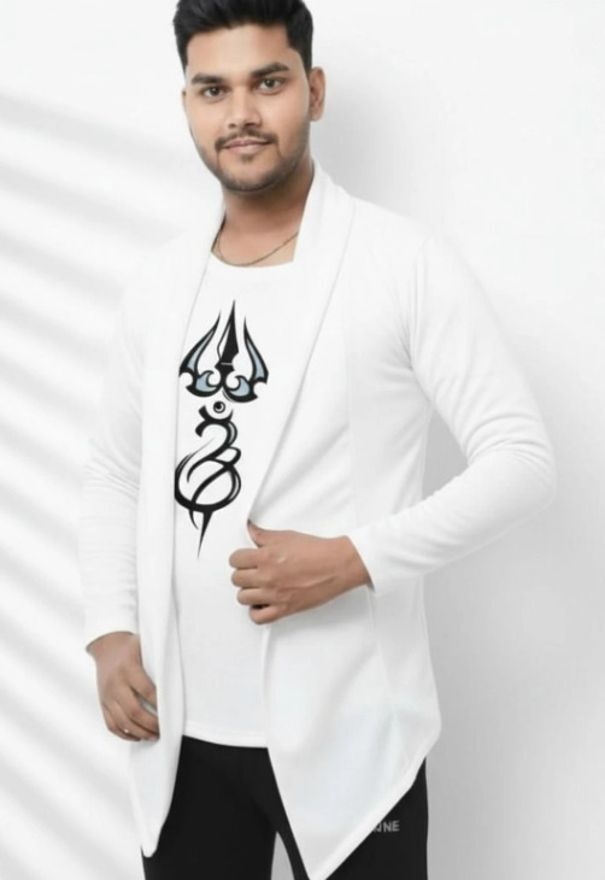 nityasahu Men Asymmetric Full Sleeve White Shrug-picture-10