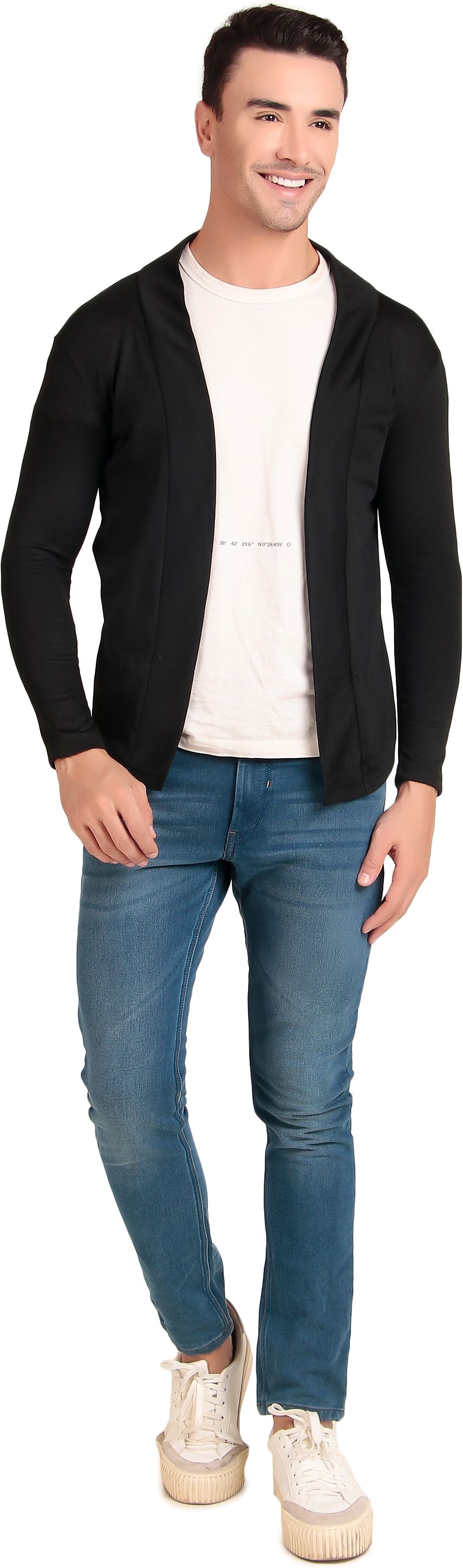 Men Jacket Style Full Sleeve Black Shrug