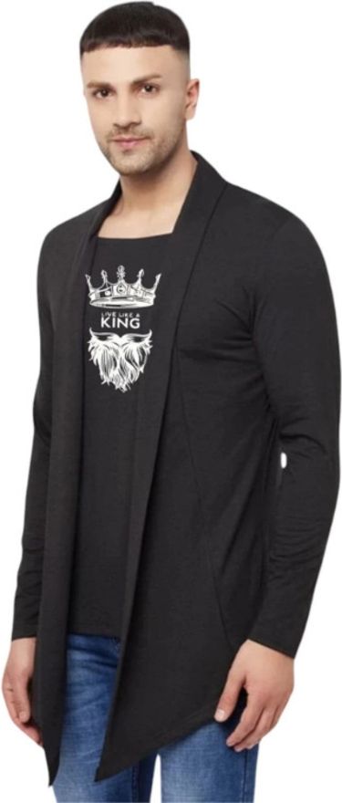 Men Straight Full Sleeve Black Shrug-image-41