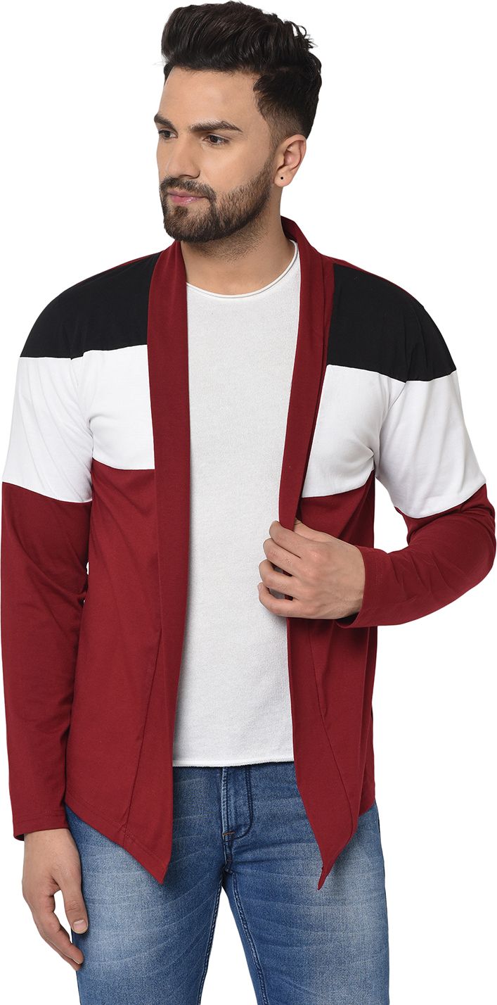 Men Straight Full Sleeve Maroon Shrug-image-12