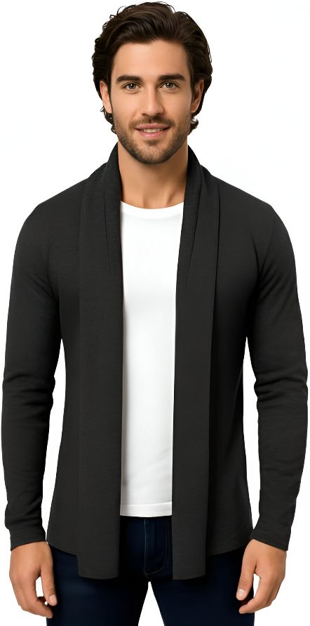 Men Full Sleeve Black Shrug-image-12