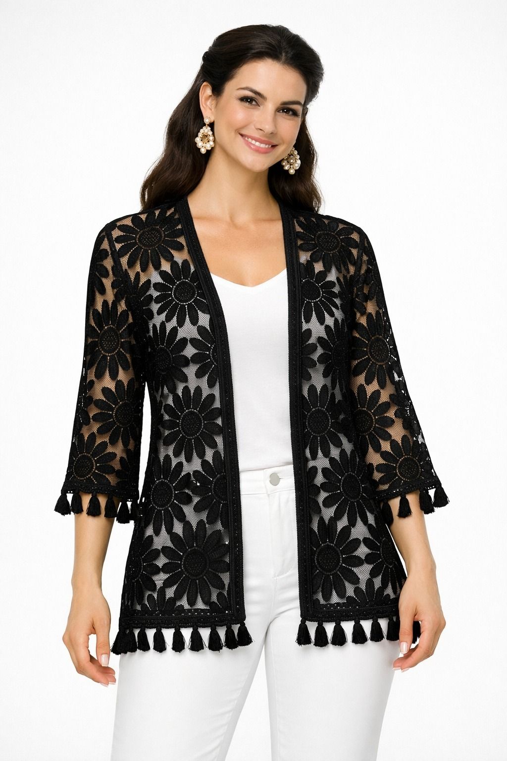 ayman Women Straight Half Sleeve Black Shrug-picture-10