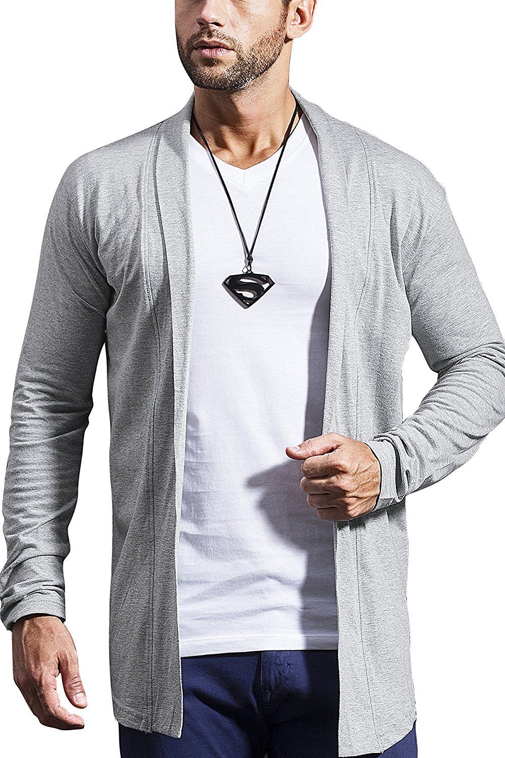 Men Jacket Style Full Sleeve Grey Shrug-image-45