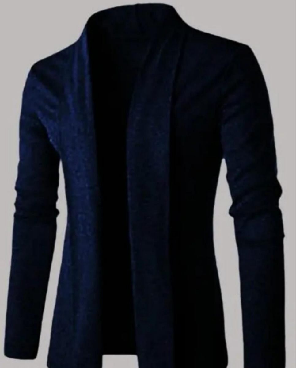 Men Full Sleeve Blue Shrug