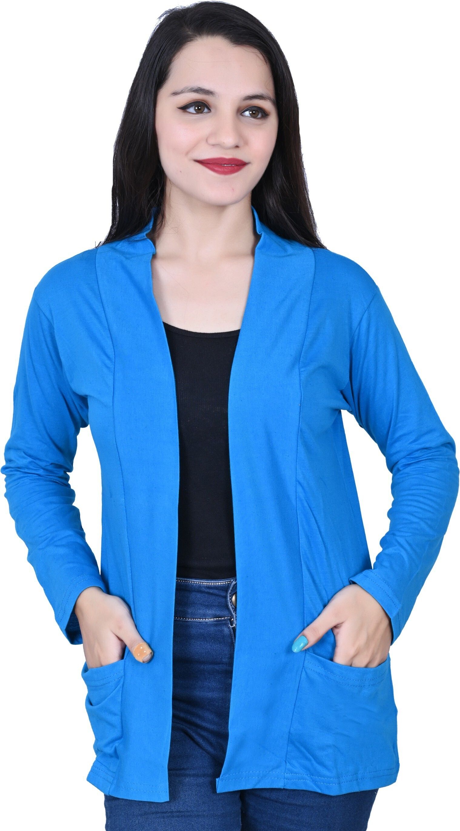 ng store Women Jacket Style Full Sleeve Light Blue Shrug-picture-15