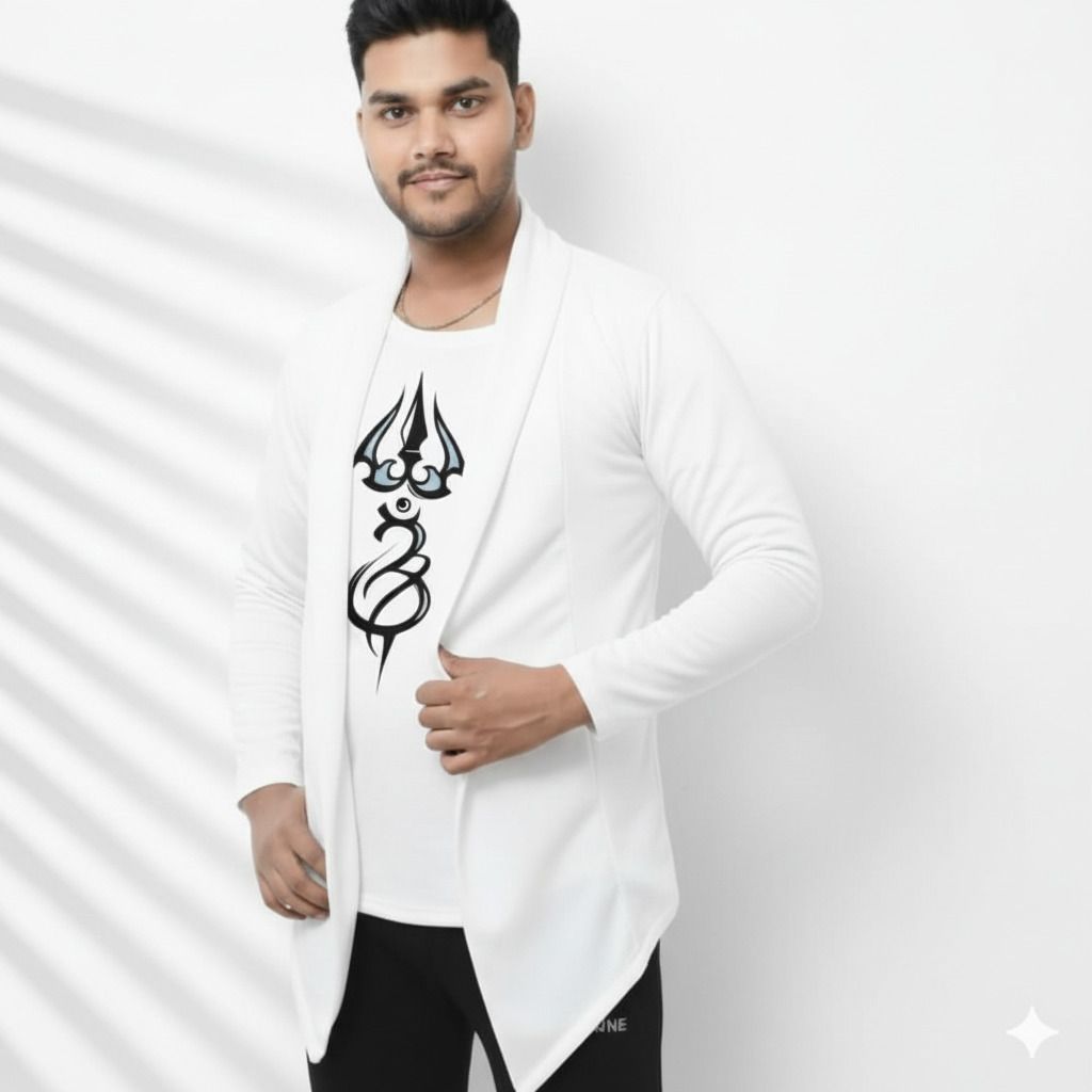 Men Straight Full Sleeve White Shrug-image-25