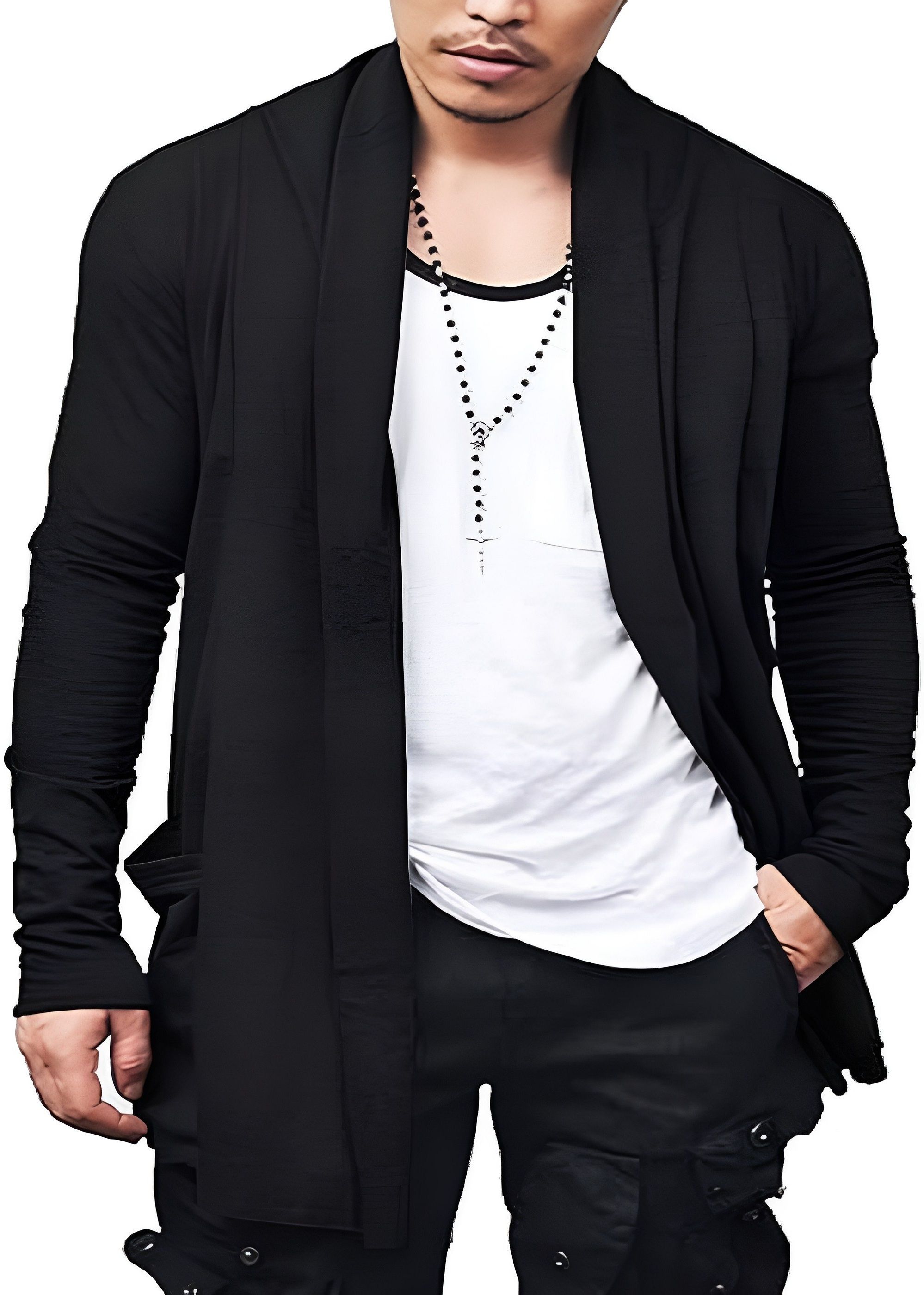 Men Straight Full Sleeve Black Shrug