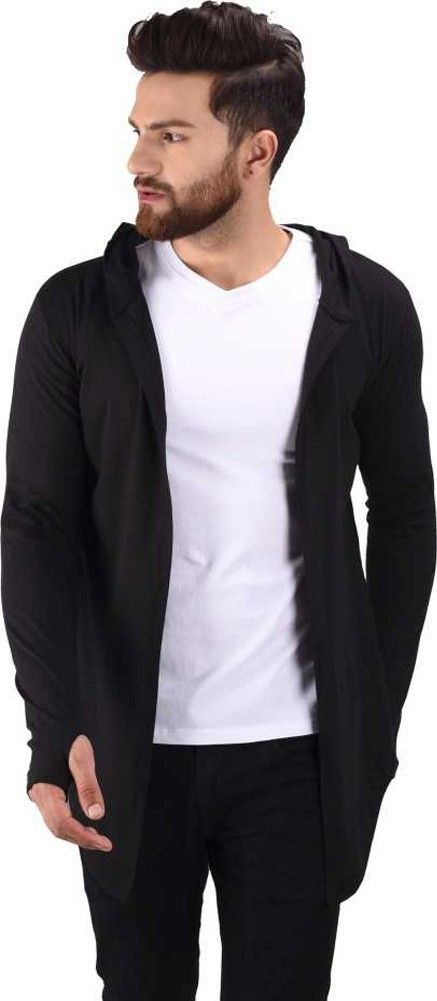 Men Kimono Style Full Sleeve Black Shrug