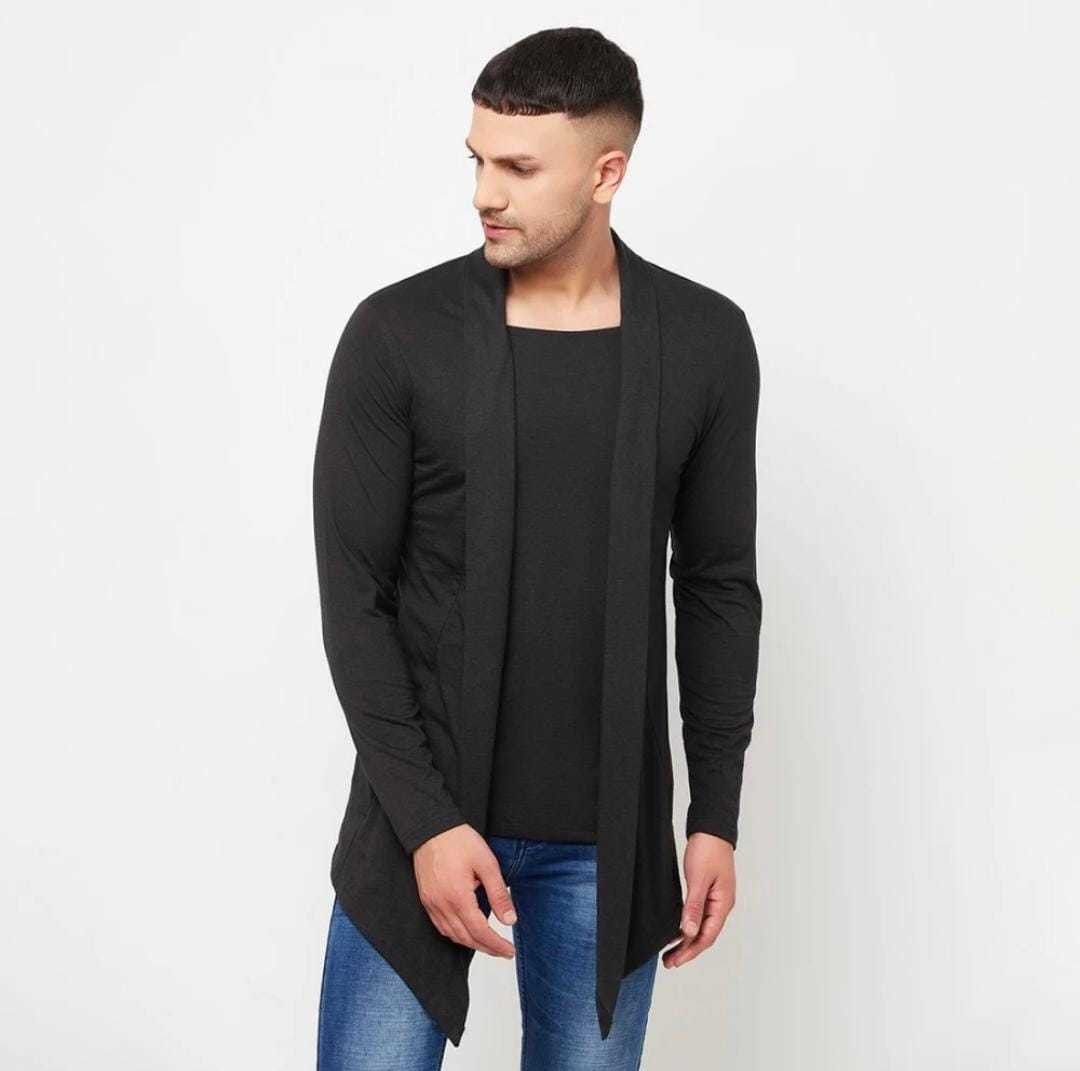 Men Full Sleeve Black Shrug-image-22