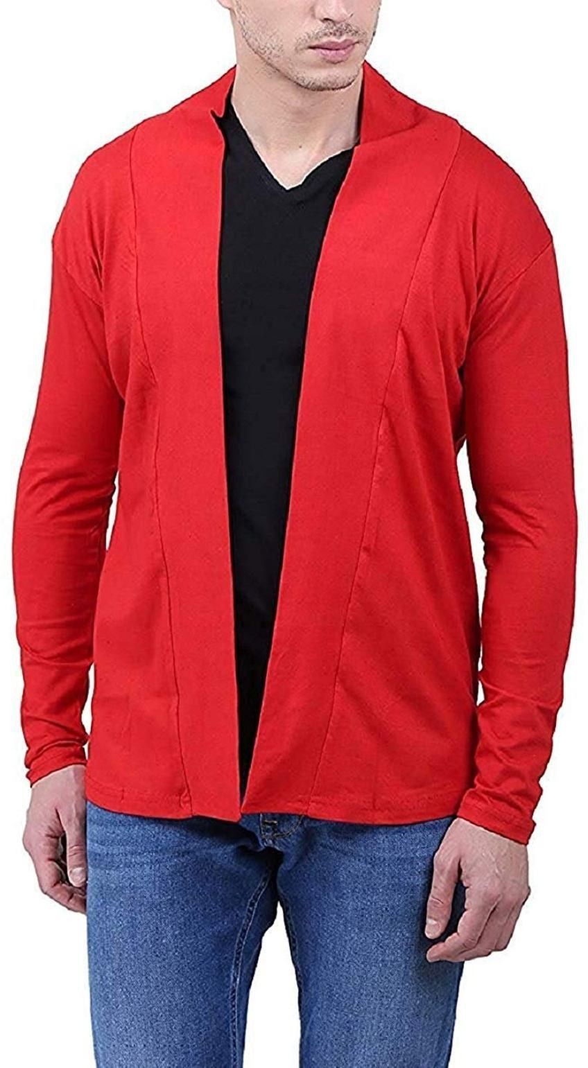 glampanda Men Straight Full Sleeve Red Shrug-picture-30