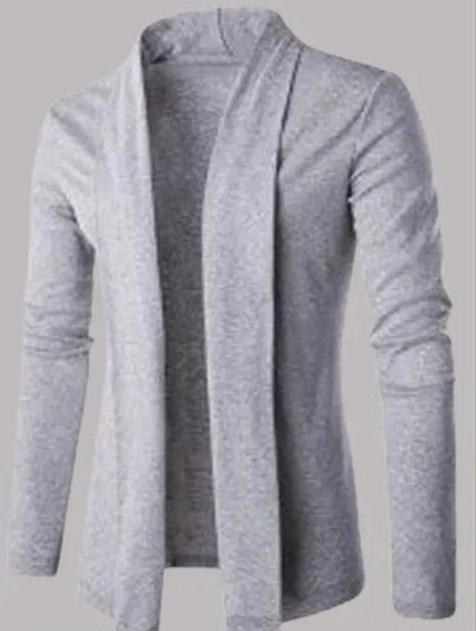 Men Full Sleeve Grey Shrug