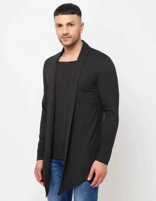 Men Full Sleeve Black Shrug