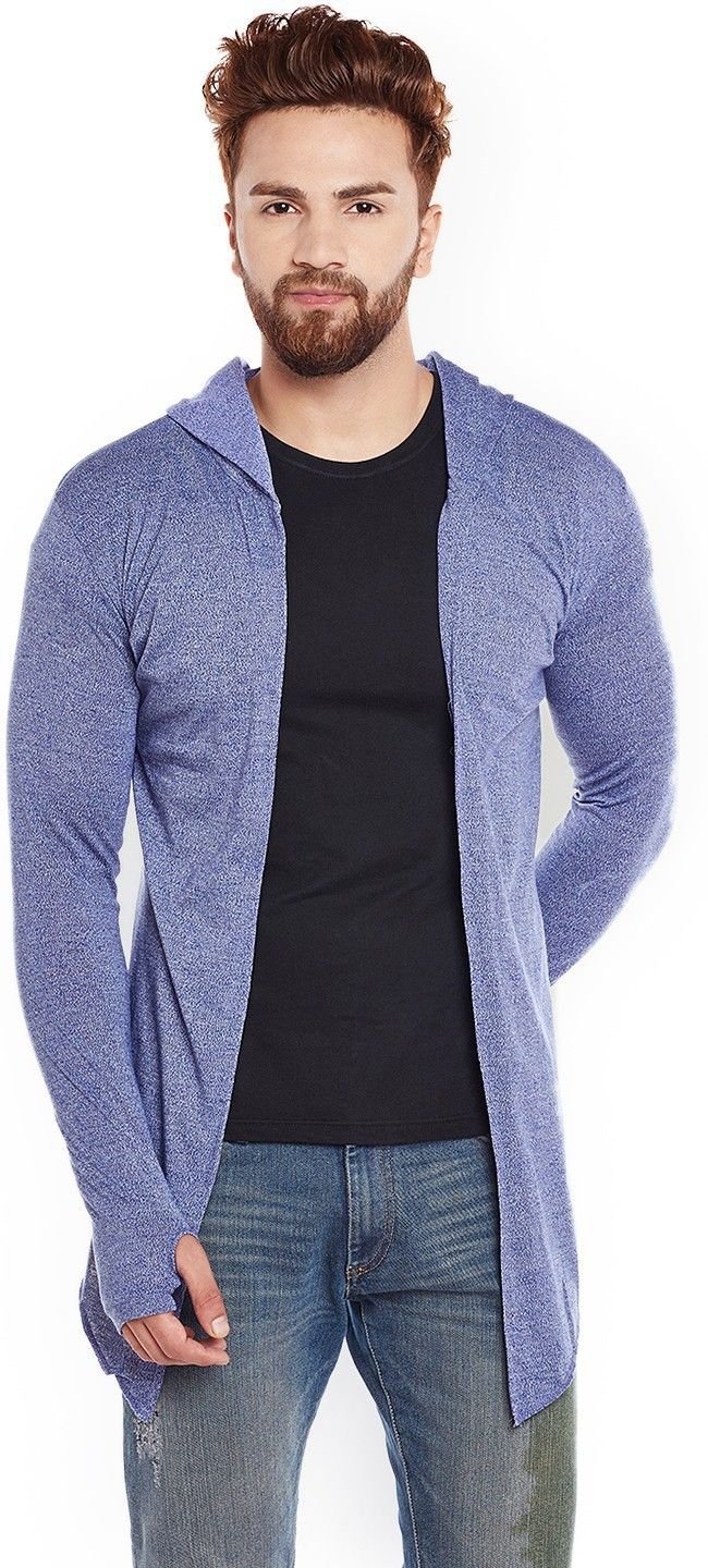 Men Kimono Style Full Sleeve Blue Shrug