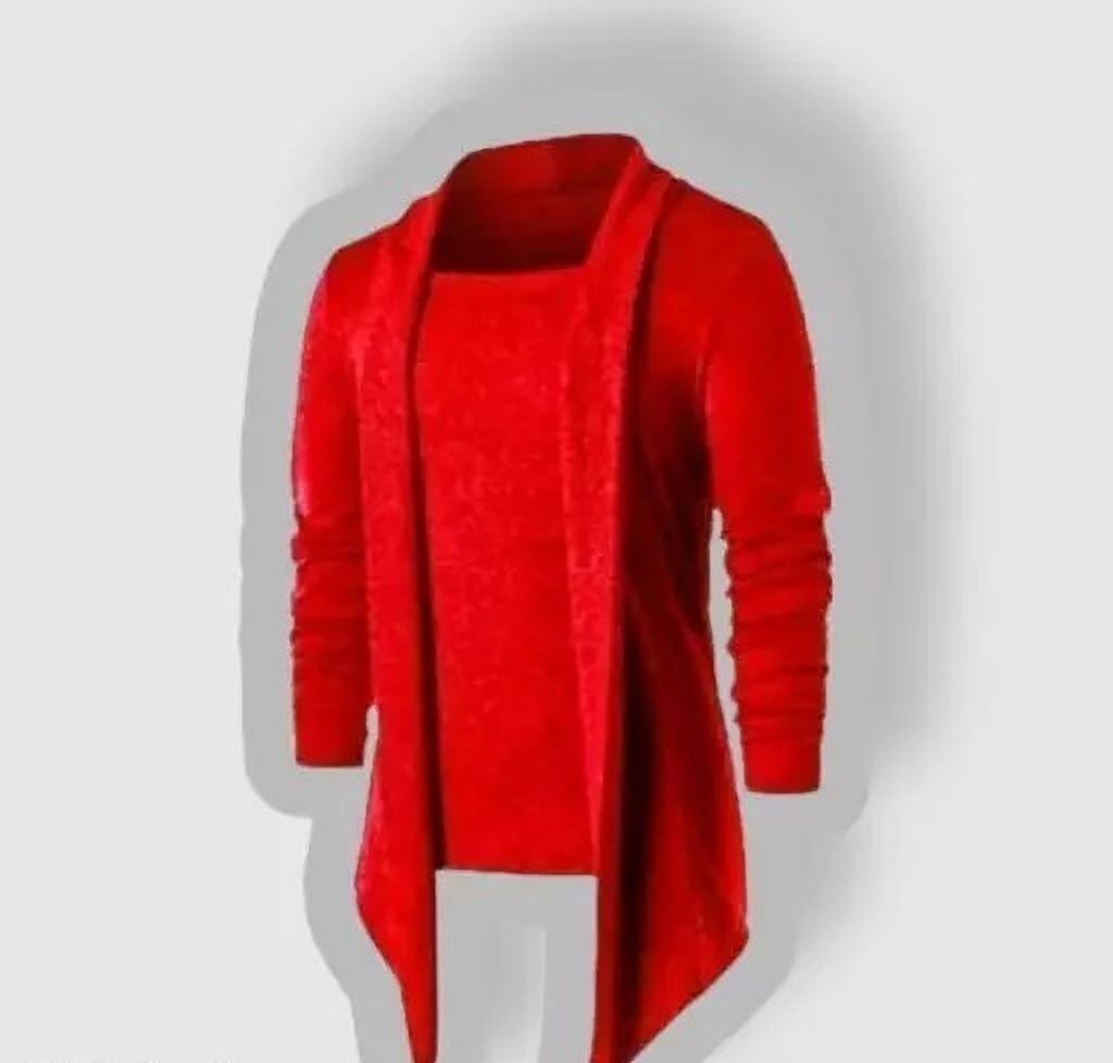 rd fashions Men Asymmetric Full Sleeve Red Shrug-picture-36