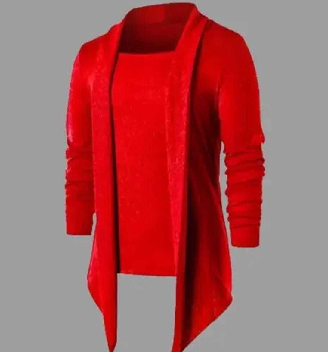 Men Full Sleeve Red Shrug-image-8