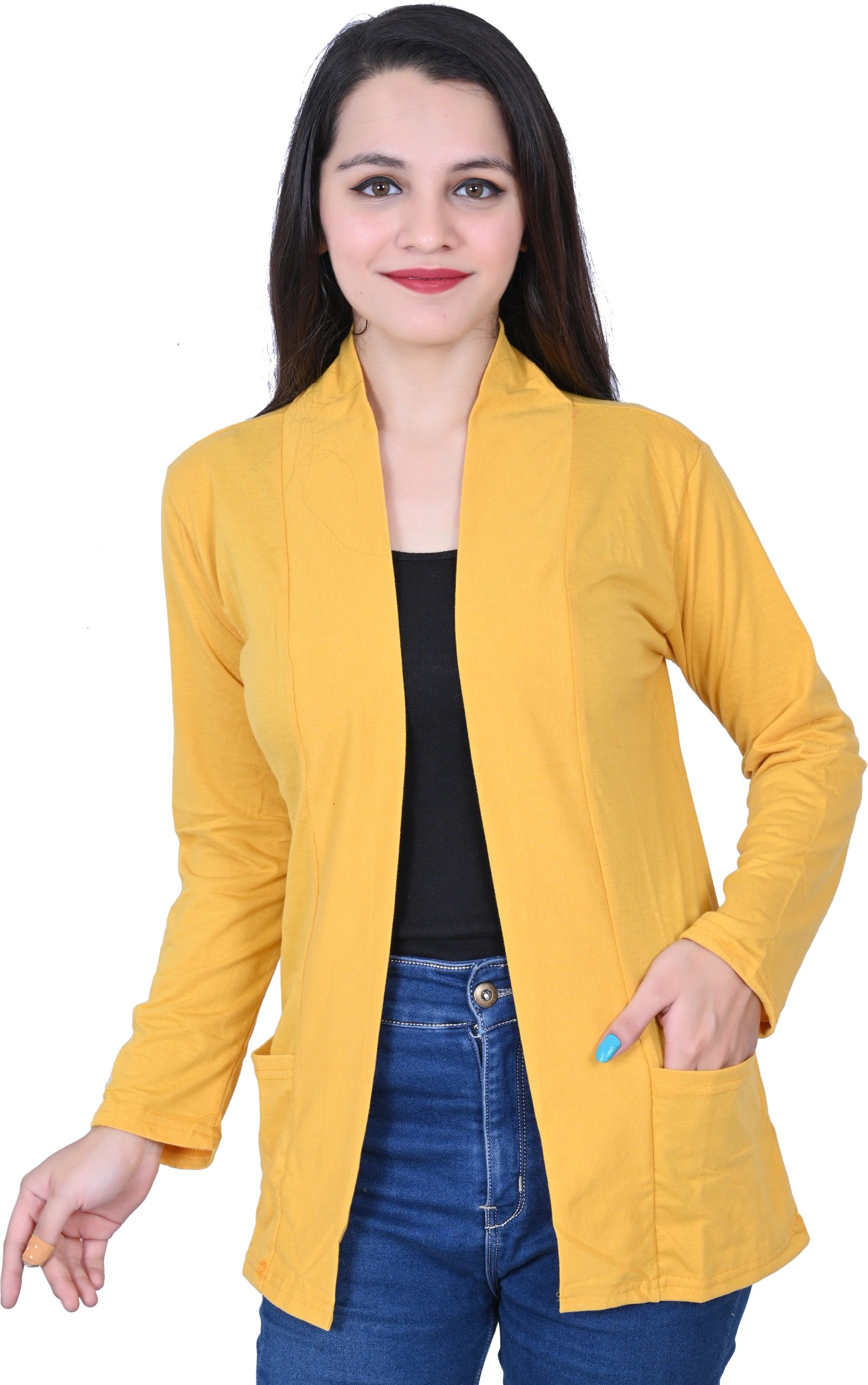 pg fashion Women Full Sleeve Yellow Shrug-picture-27