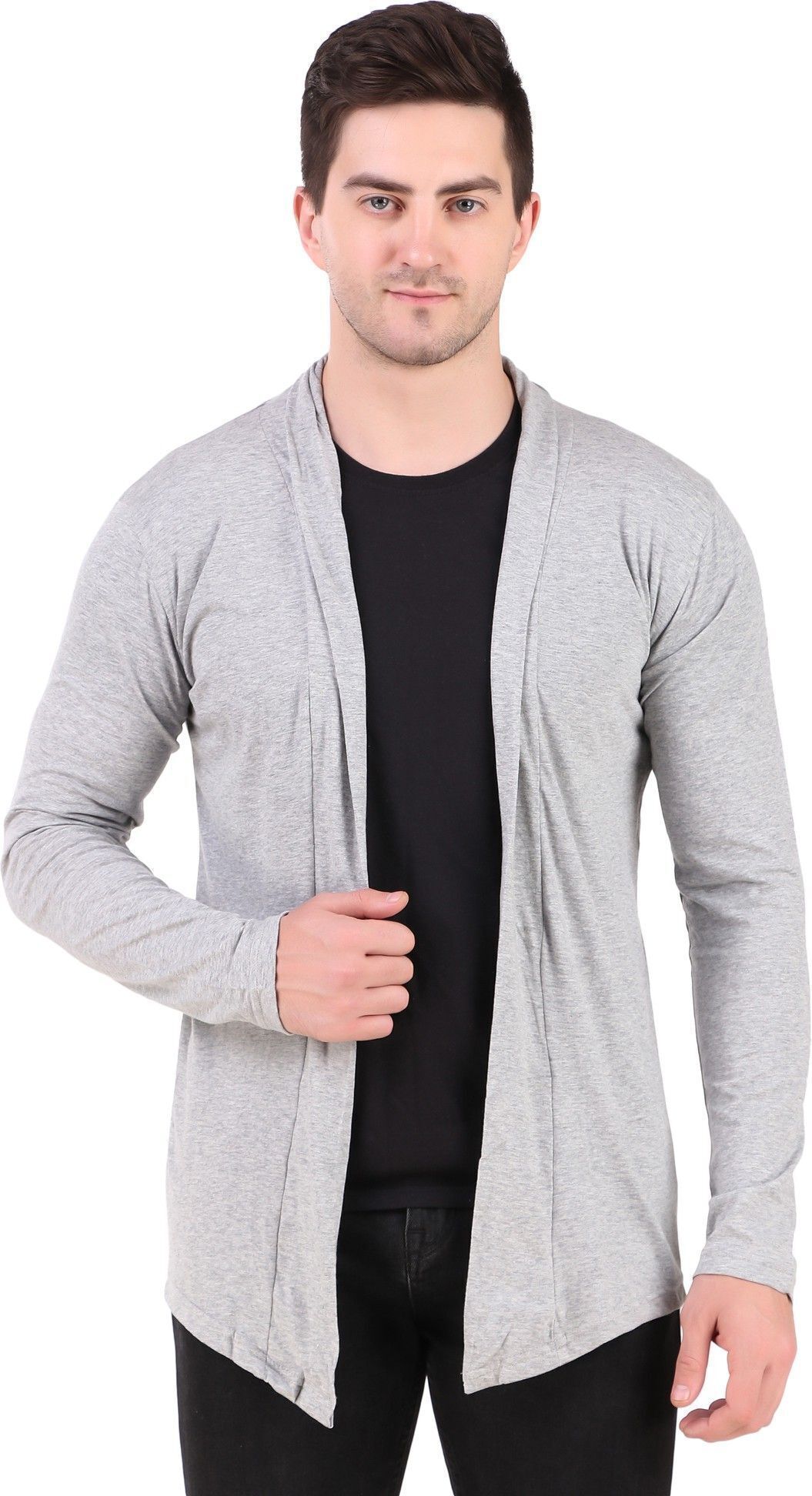 raywos Men Jacket Style Full Sleeve Grey Shrug-picture-44