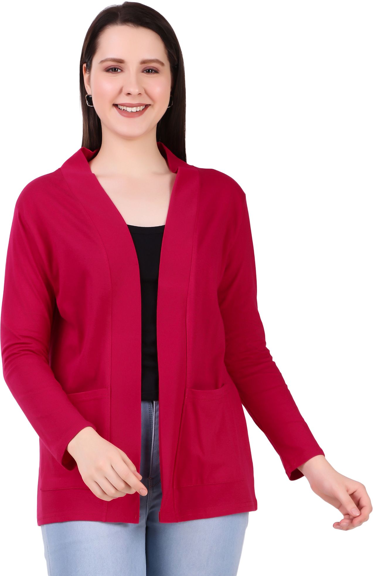 kanchan world Women Full Sleeve Pink Shrug-picture-10