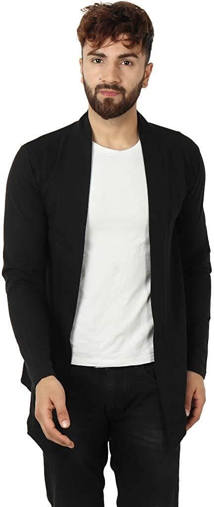 Men Jacket Style Full Sleeve Black Shrug-image-47