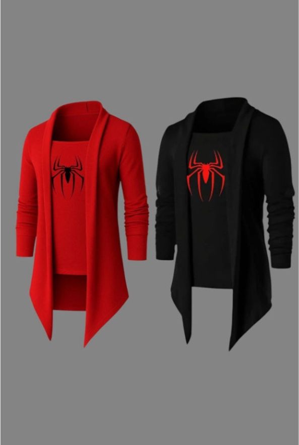 Men Jacket Style Full Sleeve Red, Black Shrug-image-45