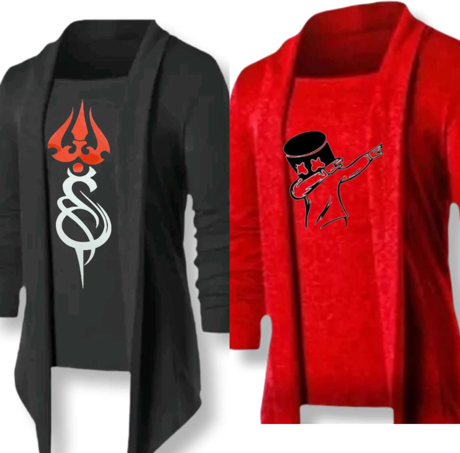 rd fashion Men Jacket Style Full Sleeve Red, Black Shrug-picture-11