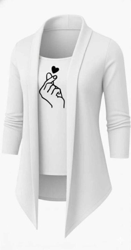 gjcr Men Asymmetric Full Sleeve White Shrug-picture-17
