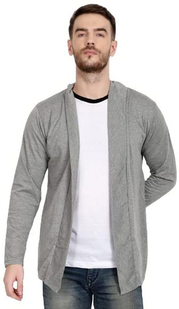 glampanda Men Jacket Style Full Sleeve Grey Shrug-picture-25