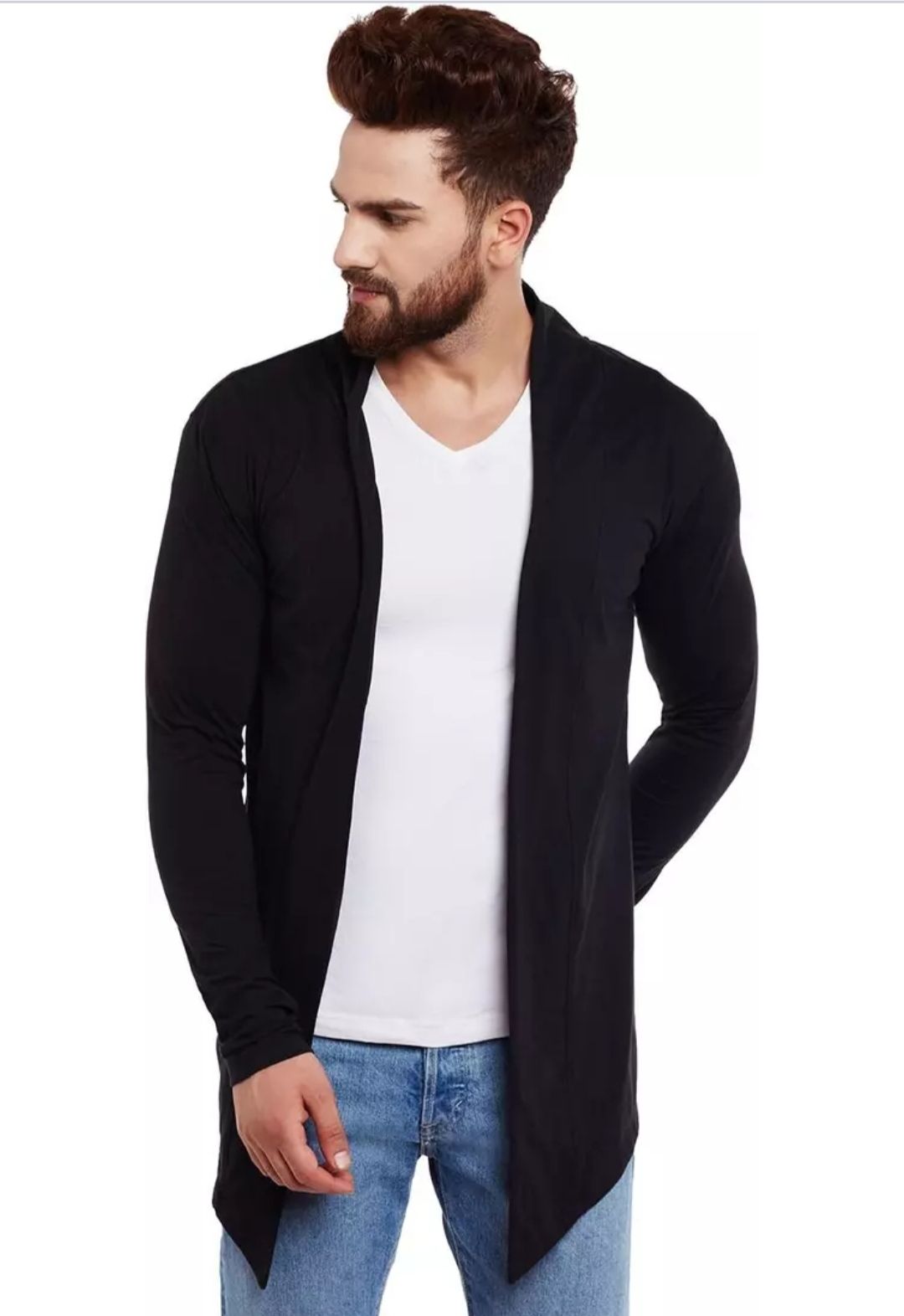Men Full Sleeve Black Shrug