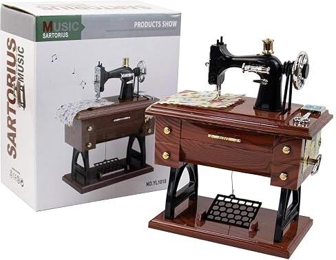 razzes Classic Vintage Sewing Machine Music Box Decorative Shruti Box-picture-40