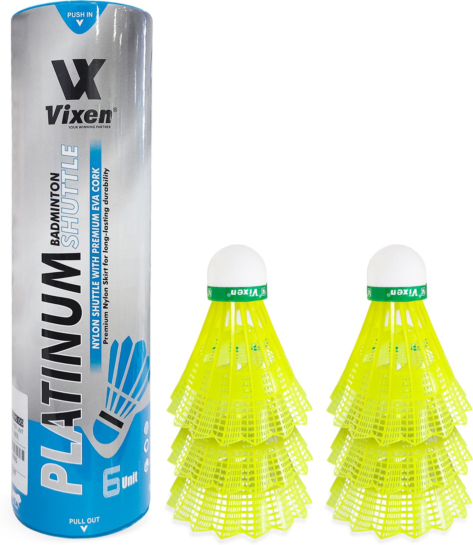 Badminton Nylon Shuttle - Green-image-3
