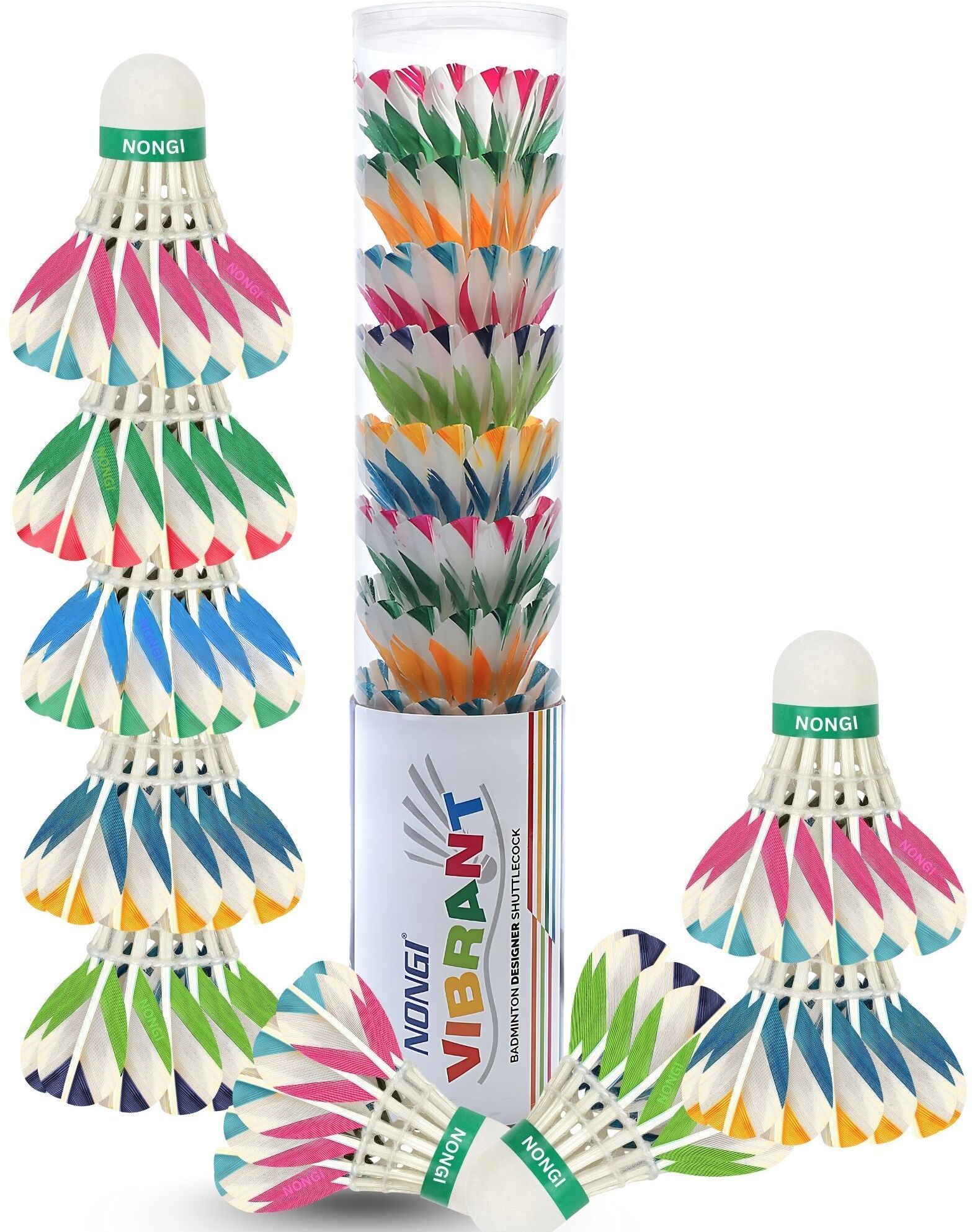 Designer Feather Shuttlecock Parabolic Trajectory for Recreational Play Feather Shuttle - Multicolor, Blue-image-8