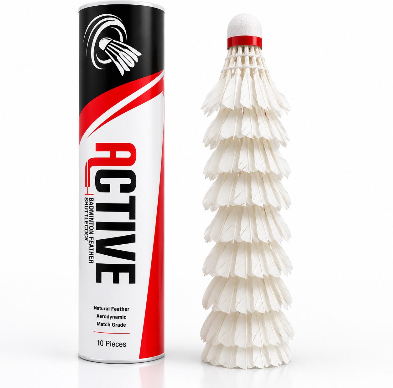Active White Feather Shuttlecock Match Grade Feather Shuttle - White-image-41
