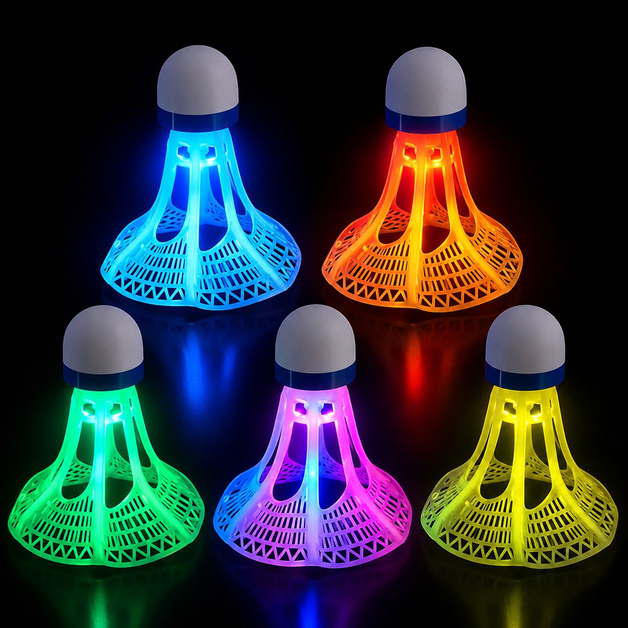 enorejia badminton shuttle with led Plastic Shuttle - Multicolor, White-picture-23