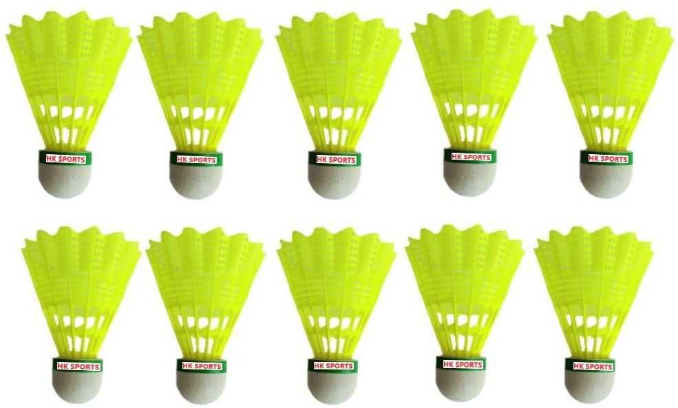 Badminton Shuttlecock Pack of 10 || Plastic Shuttle - Green-image-1