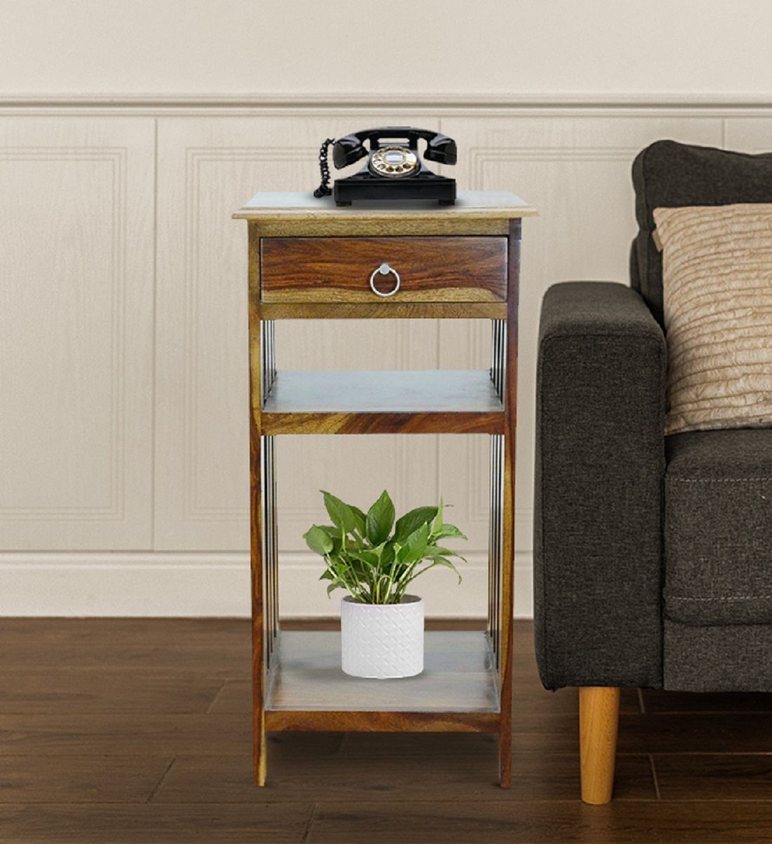 Sheesham Wood Solid Wood Bedside Table