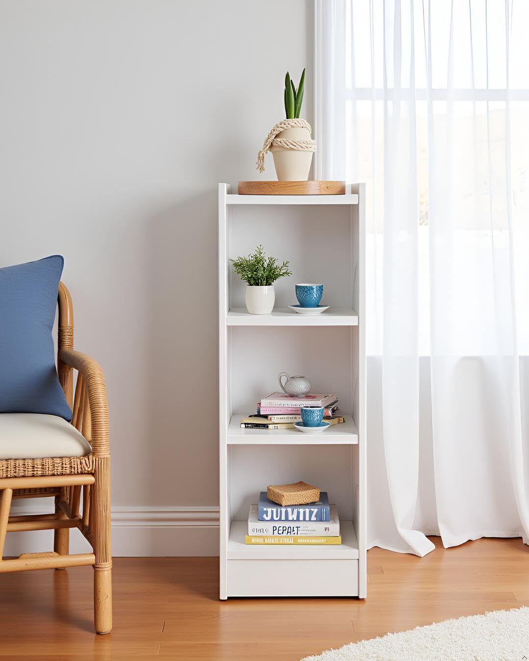flipkart perfect homes Modern Compact Wooden Bookshelf – 3 Tier Ladder Shelf for Home & Office Decor Engineered Wood Open Book Shelf-picture-21