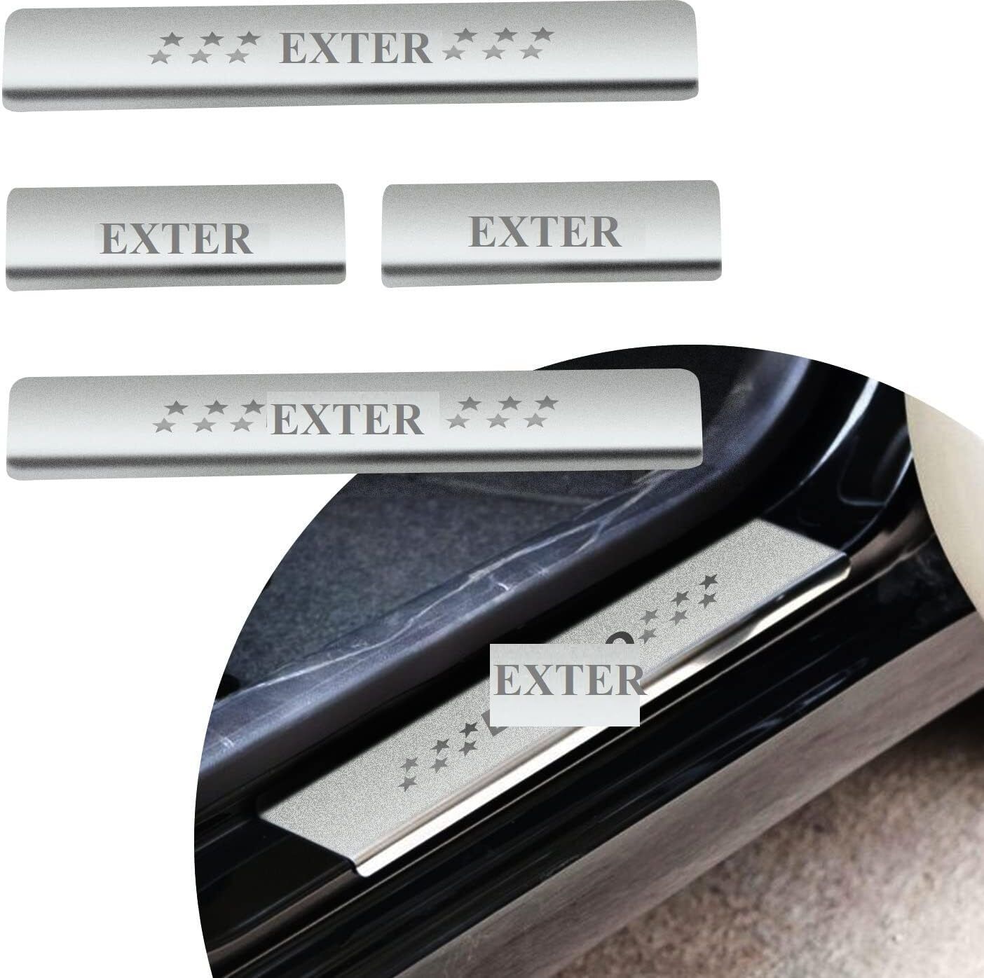 Hyundai Exter Foot Step Compatible For All Models (4 Pcs) Door Sill Plate-image-2