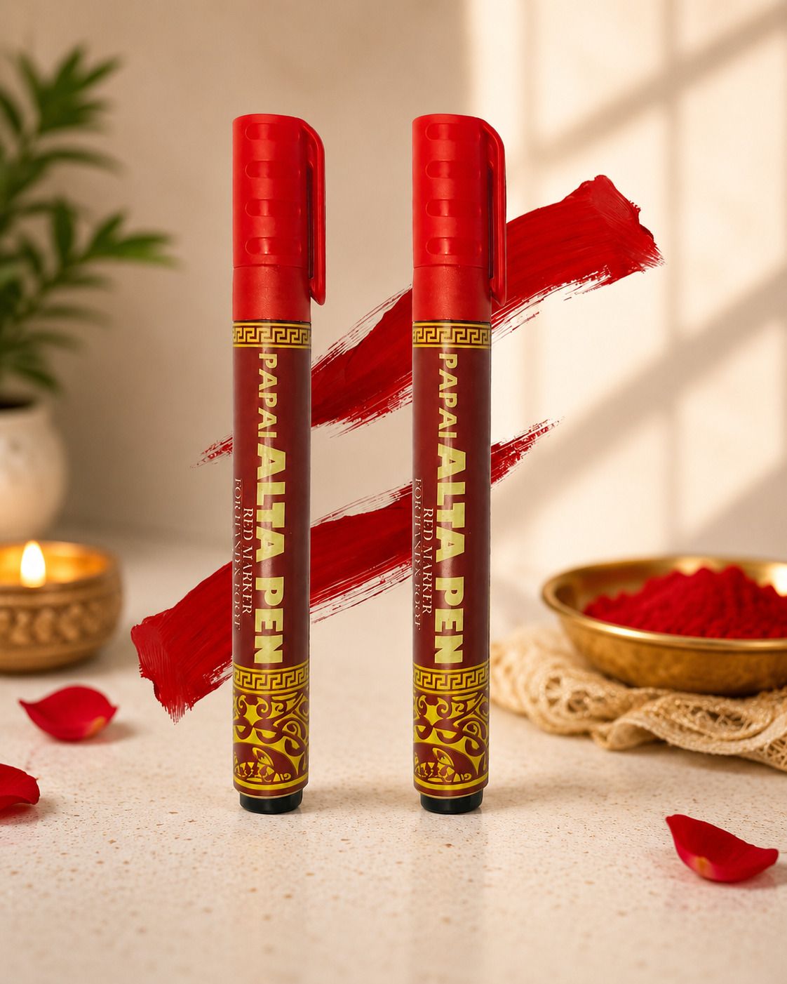 uvoniq lta Pen Pack of 2 | Traditional Red Liquid Alta Marker for Hands & Feet pen-picture-23