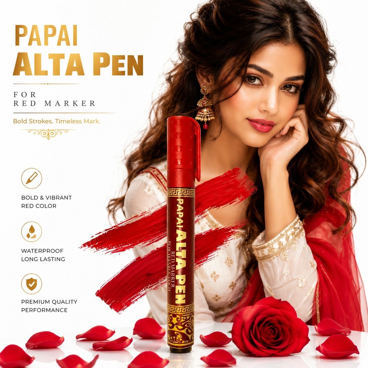 uvoniq Red Alta Pen for Bharatanatyam |Traditional Makeup (Pack of 1) Alta Pen-picture-27