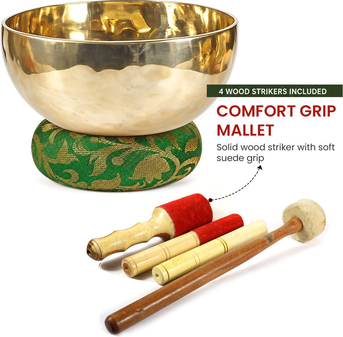 reiki crystal products Handcrafted Brass Singing Bowl 8 Inch 1200gm Meditation Sound Healing Bowl Singing Bowl-picture-23