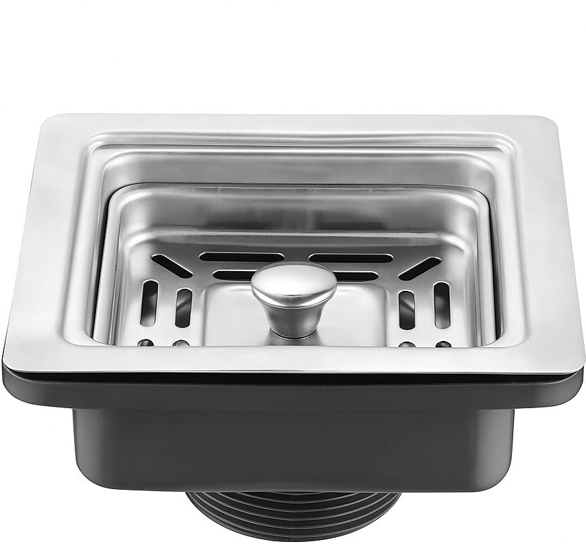 Premium Heavy Stainless Steel Square Floor Drain Coupling | Rust-Free DrainCover Sink Plug