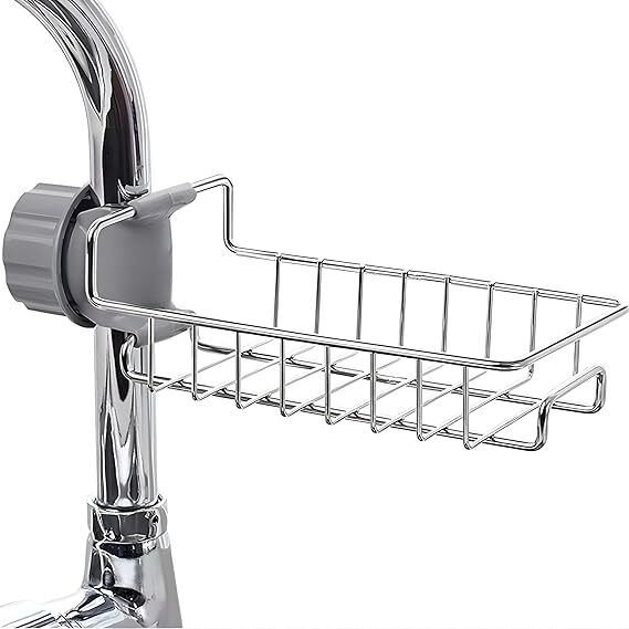 Kitchen Sink Caddy Organizer Over Faucet Sponge Holder Flush Valve Faucet Faucet Mount-image-41