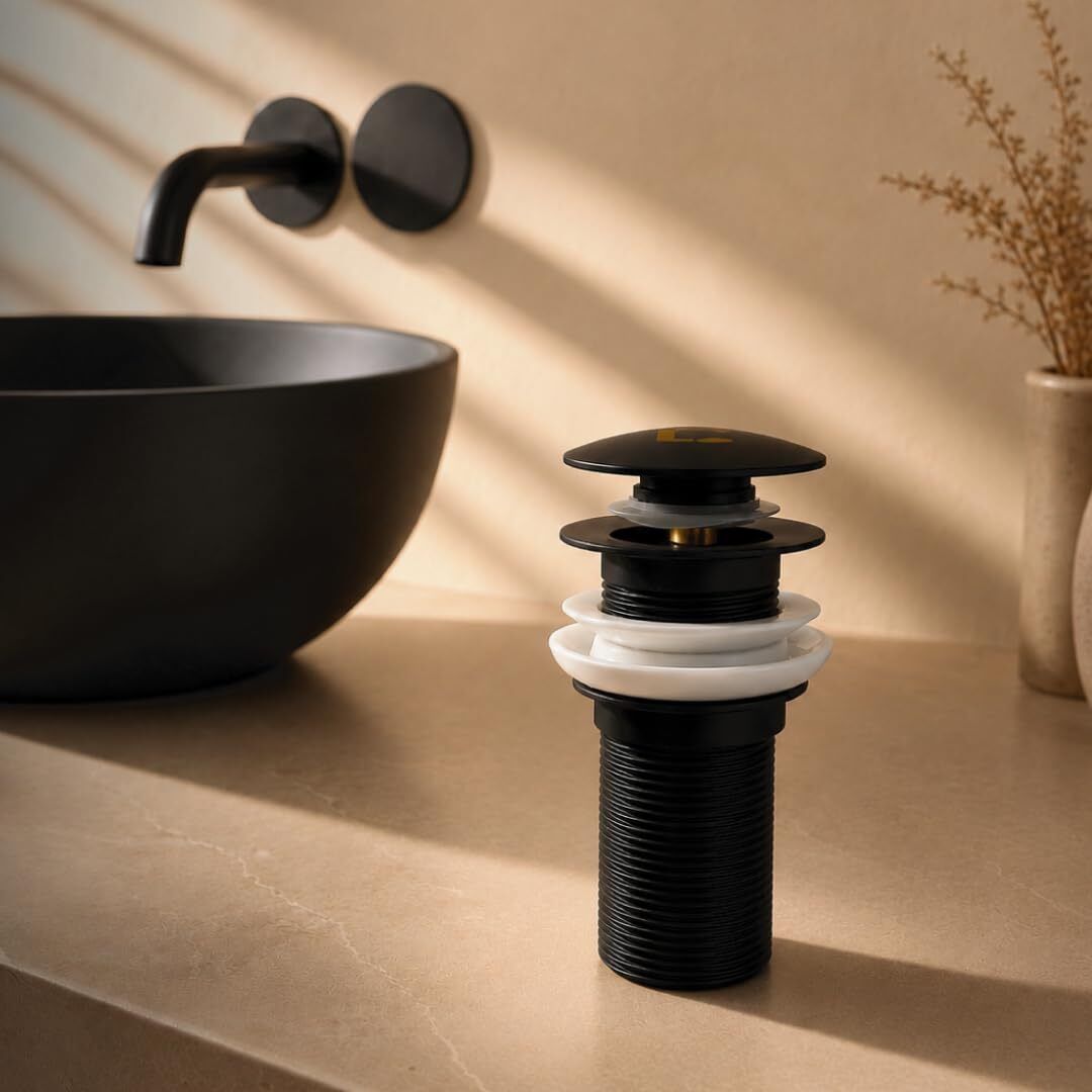 Pop-up Waste Coupling for wash Basin (3-inches) - Matte Black Sink Plug-image-35